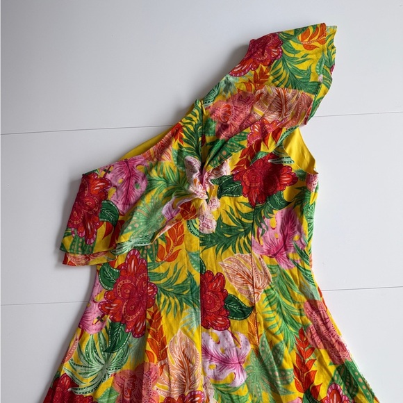 Petal and Pup Kalama Floral One Shoulder Midi Dress Leilani Print Medium M Hawai - Picture 9 of 11